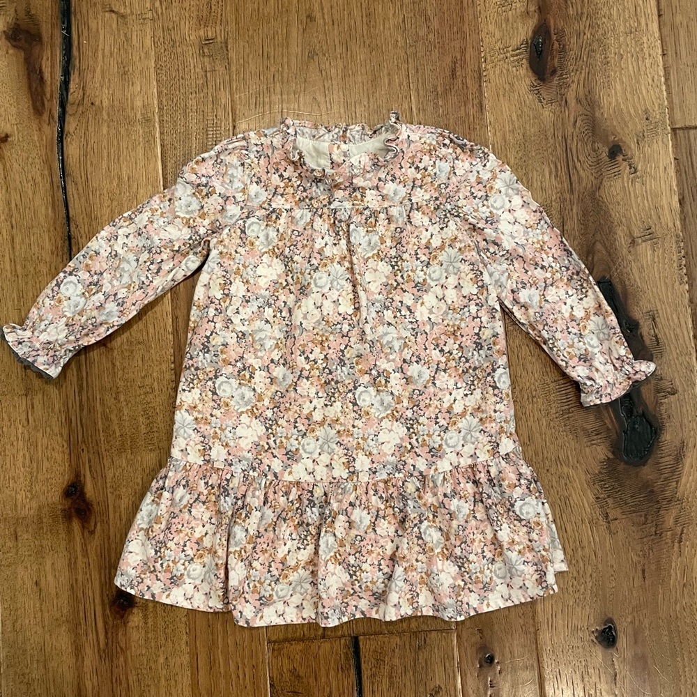 Janie and Jack Pink Floral Ruffle Dress